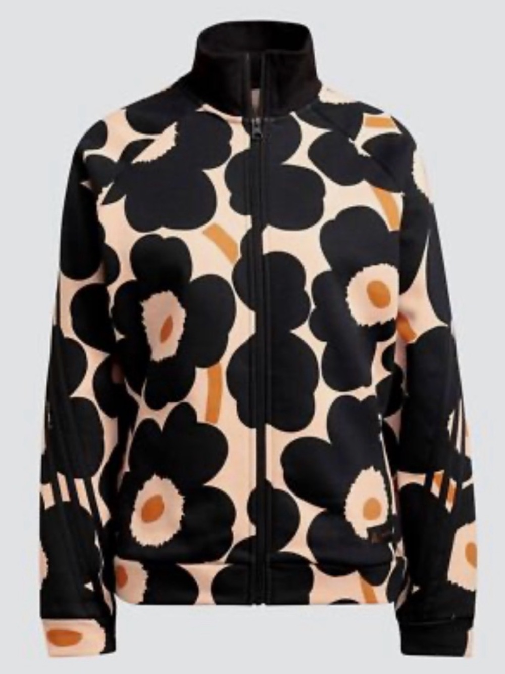Adidas x Marimekko Women's Black & Pink Floral Unikko Zip Jacket Size Medium